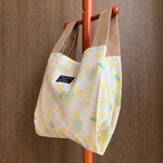 北欧フラワーのエコバッグ(コンビニお弁当サイズ)