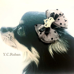 犬用リボン♡ラグジュアリーなクラウン꙳★*ﾟバレッタ　ピンク