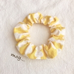 北欧風❁イエロー﻿ドットストライプ猫シュシュ首輪