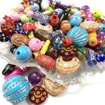 ビーズセット ビーズアソート アンティークカラフル 70グラム