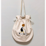 キックボードの男の子 刺繍トートバッグ