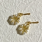 リカちゃんホワイトパールリングピアス