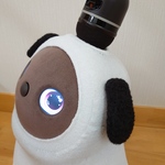 もこもこ垂れ耳ブローチ　ブラック×ピンク　LOVOT ラボット