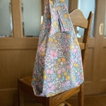 ＊ナイロン　エコバッグ＊　お買い物バッグ　北欧　フラワー　ピンク