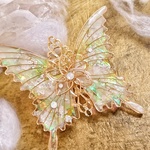 スノーダイヤモンドの蝶バレッタ〜White color〜.（hair ornaments of butterfy〜Snow diamond〜）.
