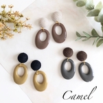 8colour❤️コーデュロイ×ベイクドカラーピアス／イヤリング  