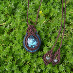 Turquoise macrame necklace