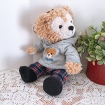 ポーチ＆パペット　ダッフィー　羊毛クマつきグレーパーカーセット　コスチューム　服