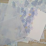 消しゴム版画「レターセット・ポストカードのセット(冬の景色）」