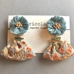 刺繍リボン　2way イヤリング