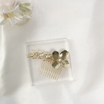 【再販×3】結婚式 お呼ばれに ゴールド フラワー リーフ ヘアコーム