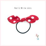 うさみみ　ヘアゴム　あか×しろ　ドット　女の子　ヘアアクセサリー　リボン　ヘアゴム　うさみみゴム
