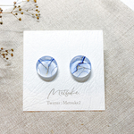 初雪 アルコールインクアート ピアス・イヤリング 【15mm】