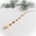Gold Cubes Yネックレス