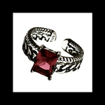 再販 silver925【chain_cherry×stone RING】赤　シルバー 量産型 パンク ロック メンズ ユニセックス  ゴシック 病みかわいい ヴィンテージ  アンティーク リング