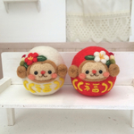 【P様オーダー品】《紅白セット》福招き☆さるダルマ