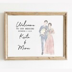ふんわり系似顔絵　ウェルカムボード　結婚式　オーダーメイド　nigaoe0018