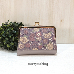 優雅な花々の親子がま口財布/モーヴ