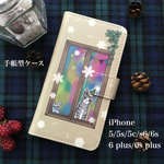 【送料無料】冬の贈り物☆窓辺の猫♡iPhone5/5s/6/6s/6 plus/6s plus/Android用手帳型ケース