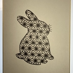 切り絵色紙　うさぎ　和柄