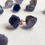 アイオライト鉱物原石 ピアス/イヤリング 【石おまかせ/金具選択可】 ハンドメイド天然石アクセサリー