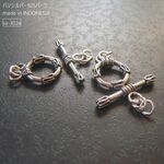 バリの職人が作るハンドメイドパーツ【sv-302e/シルバー925】バリパーツ｜マンテル留具/1セット