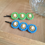 ビーズ刺繍  ヘアピン