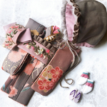 Blythe 正絹振袖 紋縮緬暈し桜づくし 5点set ❹