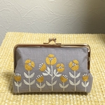 [soramame2313様オーダー品]黄色いお花のがま口ポーチ
