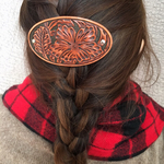 レザー ヘアバレッタ