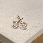 AAAハーキマーダイヤモンド一粒ピアス 14kgf 