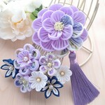 ≪つまみ細工≫＊淡藤＊髪飾り 結婚式・成人式・七五三・卒業式
