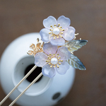 桃の花の簪　ヘアアクセサリーUピン　かんざし簪　和装髪飾り
