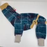 イタグレ服IS マイクロファーフリース チェック ロンパース 犬服