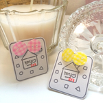 送料無料♪  ボタンイヤリング♡  チェック#1