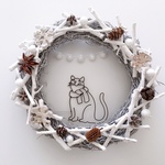 寒がりな猫の雪の日リース