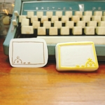 もぐらメモ枠はんこ  消しゴムはんこ