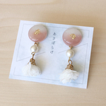 咲き誇る ピンク　ピアス/イヤリング