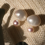 Baroque pearl “W”pierces & earrings
