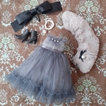 リカちゃん　＊　ブライス　グレーチュールワンピース&ファー