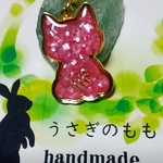 オルゴナイト　猫ストラップ（ピンク）