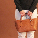 Plump Hand -camel crocodile  embossed leather-