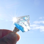 雲レジン☆澄み渡る青空と虹の架け橋☆ダイヤカット②☆チェーン