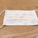 雪❄️柄•レースアレンジ/ノーズワイヤー入り•プリーツマスク