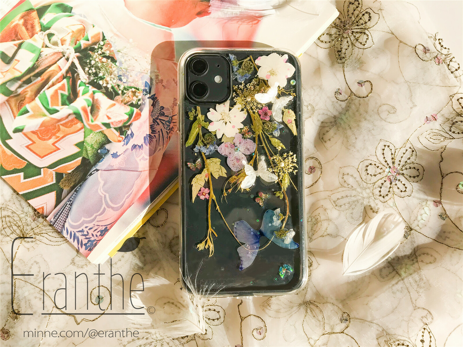 フレッシュな香りが漂う 押し花 スマホケース 全機種対応 iPhone