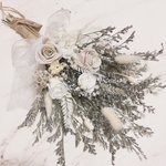 【限定1点】プリザーブドROSE ミルクティー×WHITE スワッグ ブーケ
