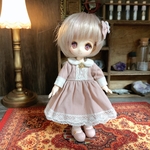 オビツ11＊レースのシンプルワンピース(ピンク)