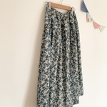 ＊tiny flowers♪コーデュロイロングティアードスカート(light blue)＊