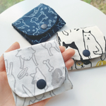 【感謝セール品】布コインケース　犬大集合ホワイト