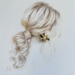 デザイン画　着画用　ハンドメイド　ゆるヘア　#3